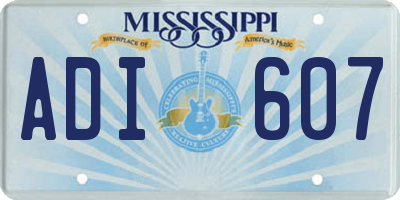 MS license plate ADI607