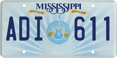 MS license plate ADI611