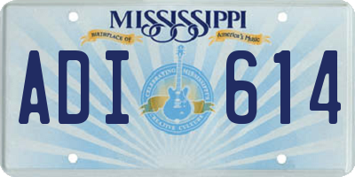 MS license plate ADI614