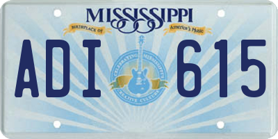 MS license plate ADI615