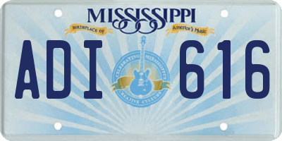 MS license plate ADI616