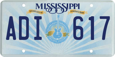 MS license plate ADI617