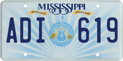 MS license plate ADI619