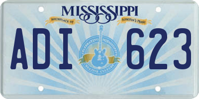 MS license plate ADI623