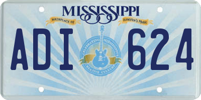 MS license plate ADI624