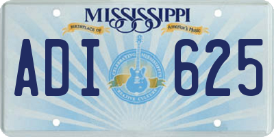 MS license plate ADI625