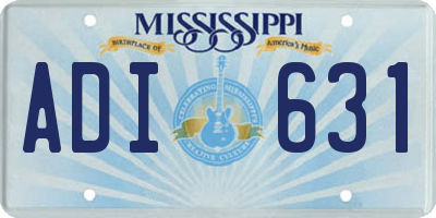 MS license plate ADI631