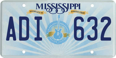 MS license plate ADI632