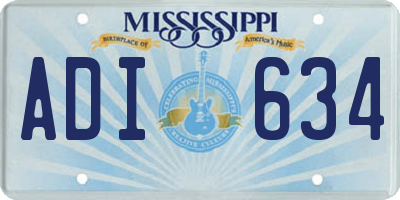 MS license plate ADI634