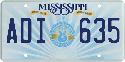 MS license plate ADI635
