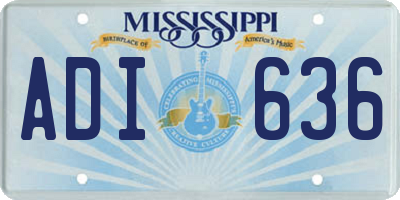 MS license plate ADI636