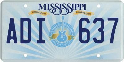 MS license plate ADI637