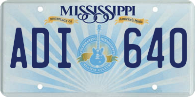 MS license plate ADI640