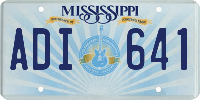 MS license plate ADI641