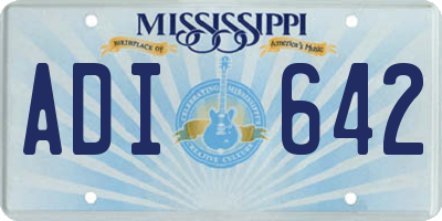 MS license plate ADI642