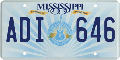MS license plate ADI646