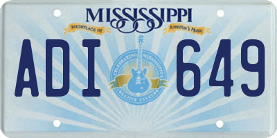 MS license plate ADI649