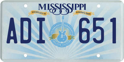 MS license plate ADI651