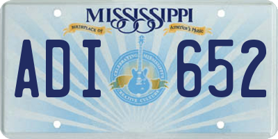 MS license plate ADI652