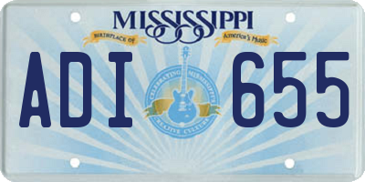 MS license plate ADI655