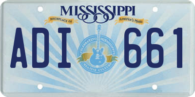 MS license plate ADI661