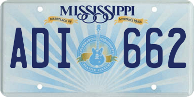 MS license plate ADI662