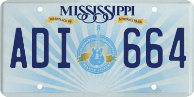 MS license plate ADI664