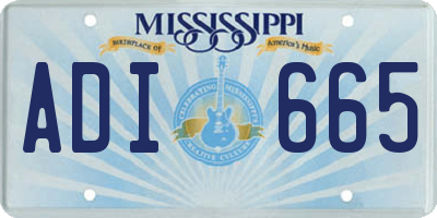 MS license plate ADI665