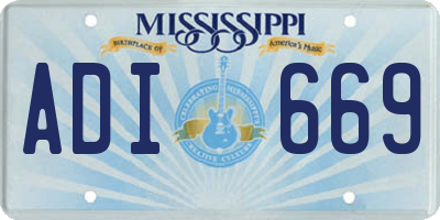 MS license plate ADI669