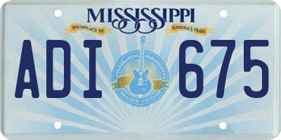 MS license plate ADI675