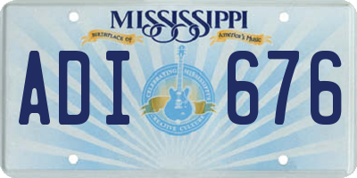 MS license plate ADI676