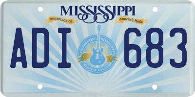 MS license plate ADI683