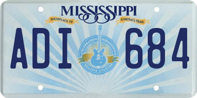 MS license plate ADI684