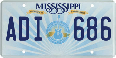 MS license plate ADI686