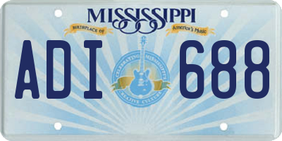 MS license plate ADI688