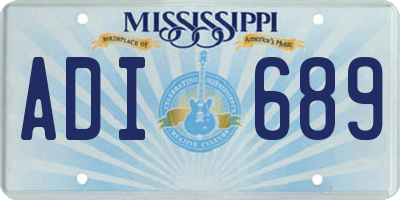 MS license plate ADI689