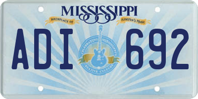 MS license plate ADI692