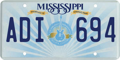 MS license plate ADI694