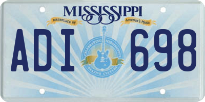 MS license plate ADI698