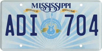 MS license plate ADI704