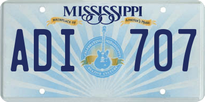 MS license plate ADI707
