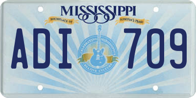 MS license plate ADI709
