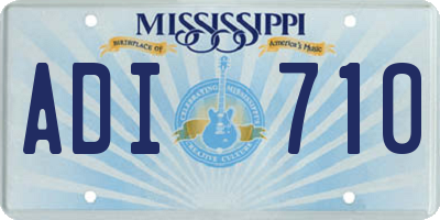 MS license plate ADI710