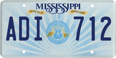 MS license plate ADI712
