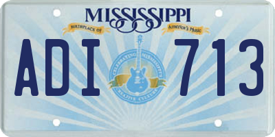 MS license plate ADI713
