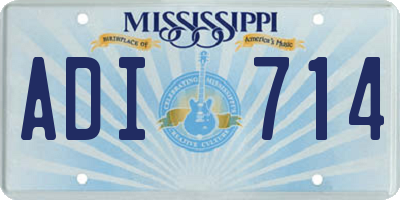 MS license plate ADI714