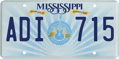 MS license plate ADI715