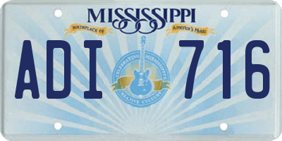 MS license plate ADI716