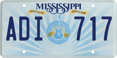 MS license plate ADI717