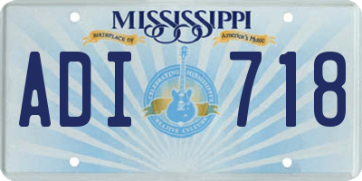 MS license plate ADI718